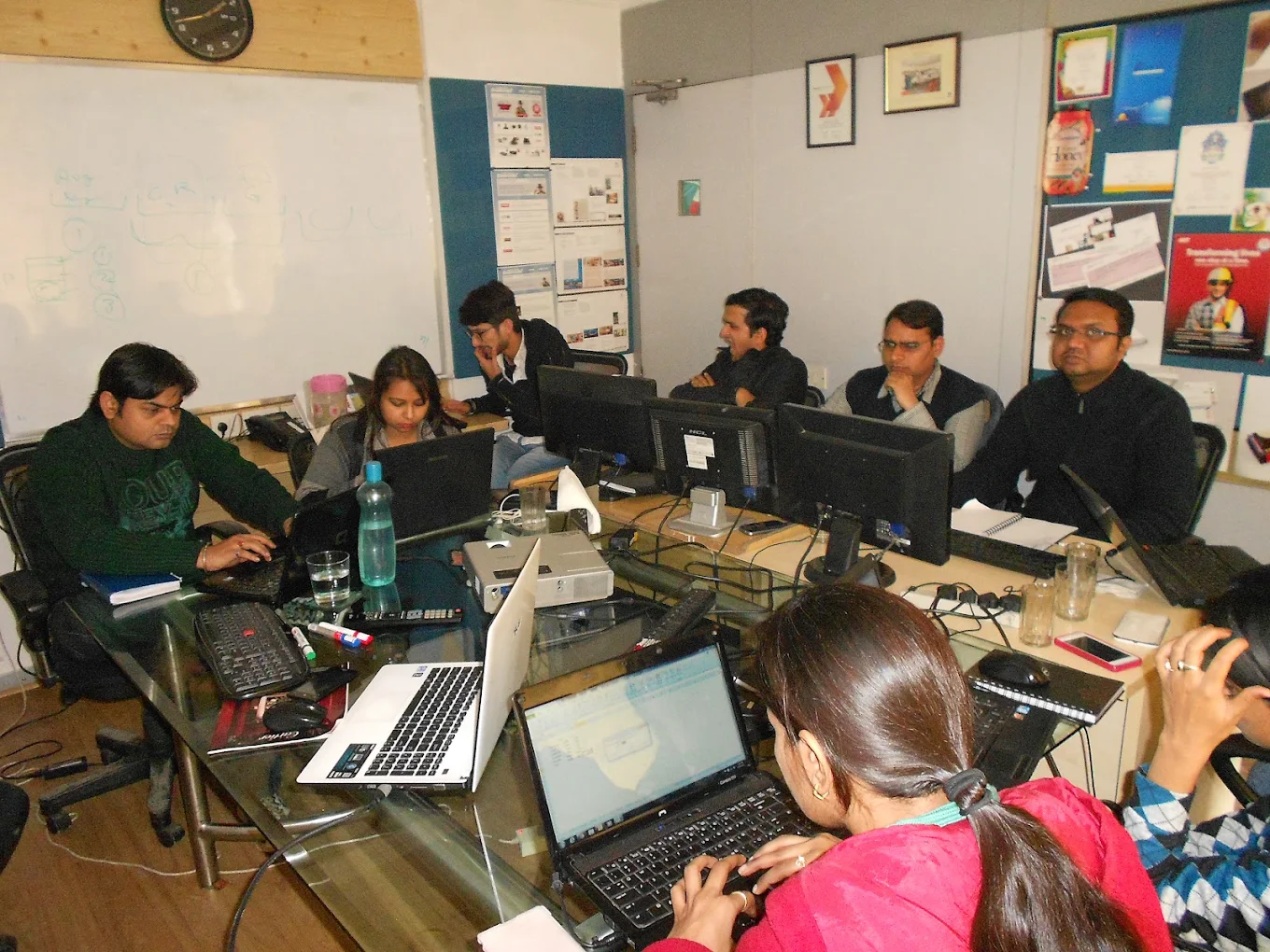 Workshop session with laptops